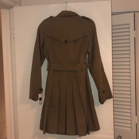 NWT Gryphon New York Pleat Back Trench Coat - Picture 4 of 6
